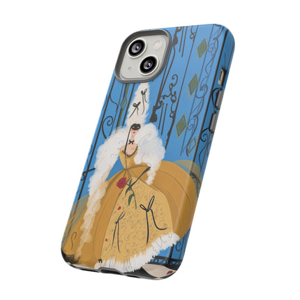 🎭🌹 The Lady At The Masquerade Gates Phone Case – Art Deco Fashion Illustration