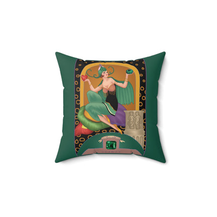 May & Emerald (from the Gem Series) by Sofia Chiostri Spun Polyester Square Pillow