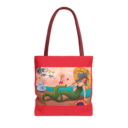 Mermaid with Parasol and Cupid by George Barbier Tote Bag