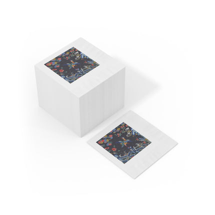 Rank Badge with Mandarin Duck White Coined Napkins