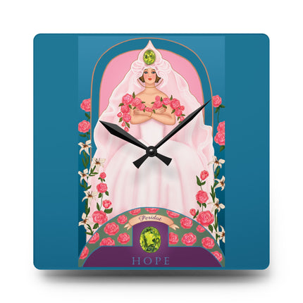 August & Peridot Zodiac Acrylic Wall Clock