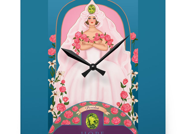 August & Peridot Zodiac Acrylic Wall Clock