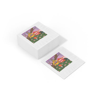 Elegance and Blooms White Coined Napkins