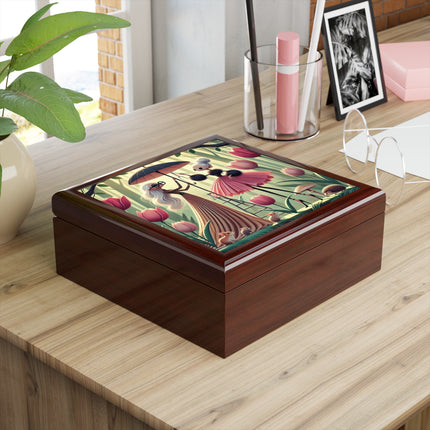Tulip Parasol Jewelry Box – Whimsical Spring Encounter