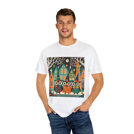 Night of the Trick-or-Treating Owlets Unisex Garment-Dyed T-shirt