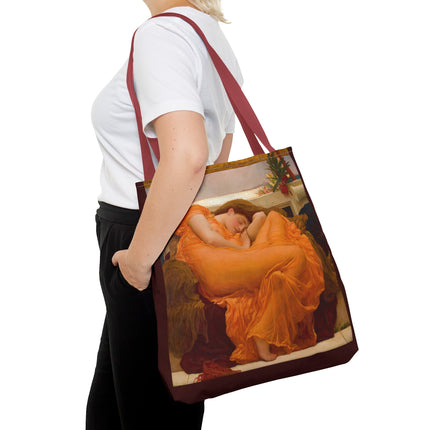 Flaming June by Frederic Leighton Tote Bag (AOP)