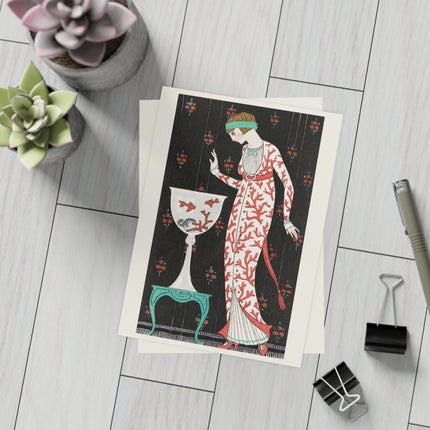 Robe d'Intérieur en Soie Brochée by George Barbier Postcards (envelopes included) - Bundles of 10, 30, 50 Pieces