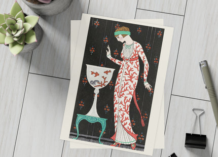Robe d'Intérieur en Soie Brochée by George Barbier Postcards (envelopes included) - Bundles of 10, 30, 50 Pieces