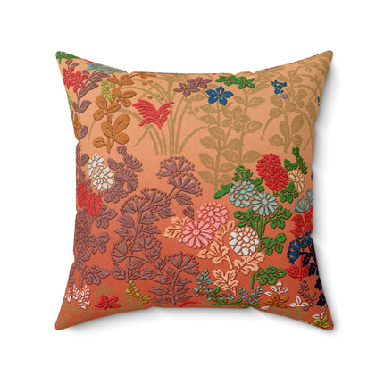 Japanese Flower Fan Pattern by G.A. Audsley Spun Polyester Square Pillow