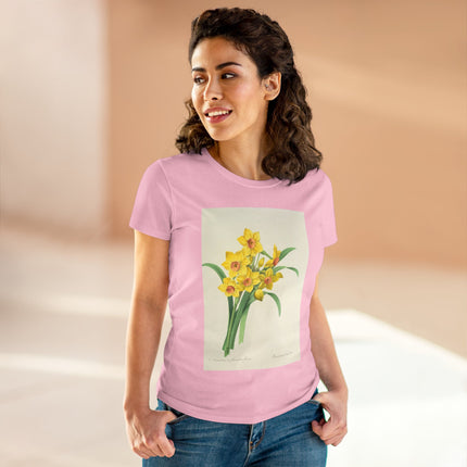 Choix des plus belles fleurs, Plate 052 by Pierre Joseph Redouté  Women's Midweight Cotton Tee