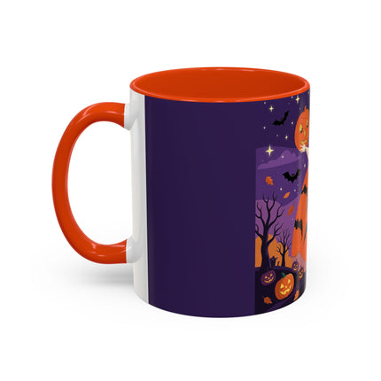 🎃🌕 The Pumpkin Moon Enchantress Colorful Mug – Elegant Halloween Masquerade