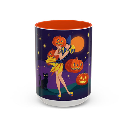 🎃🕯️ Moonlit Pumpkin Masquerade Colorful Mug – Whimsical Halloween Charm