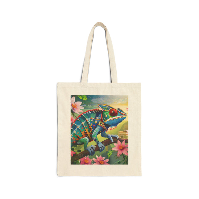 Camouflage Chameleon Cotton Canvas Tote Bag