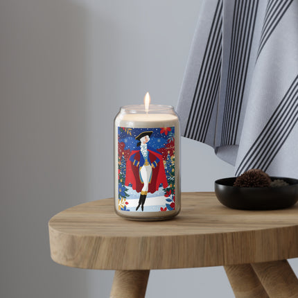 🎭❄️ The Christmas Masquerade Lady Scented Soy Candle – Art Deco Holiday Fantasy