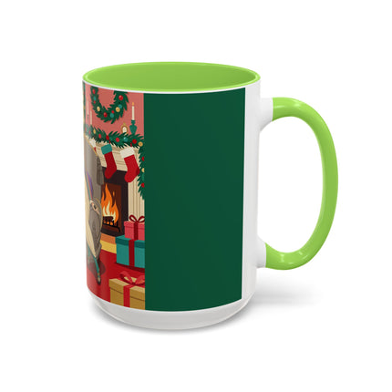 🖤🔥 The Lady Of The Christmas Hearth Colorful Mug – Art Deco Holiday Elegance