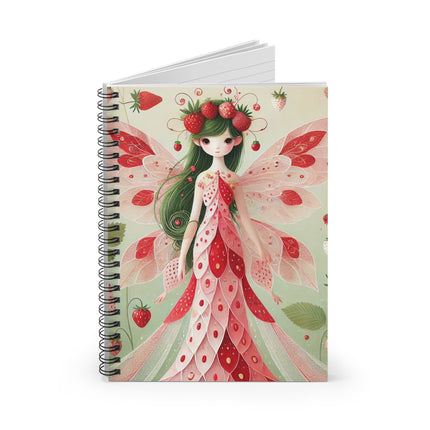 Strawberry Fairy Delight Spiral Notebook - Ruled Line