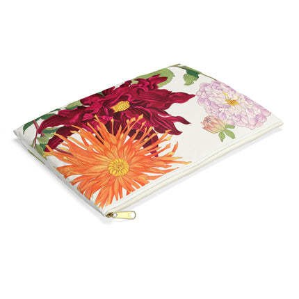 Dahlia Accessory Pouch – Botanical Art Design Inspired By Tanigami Kônan