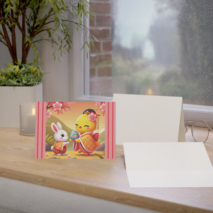 Whimsical Springtime Exchange Greeting Cards (1, 10, 30, and 50pcs)