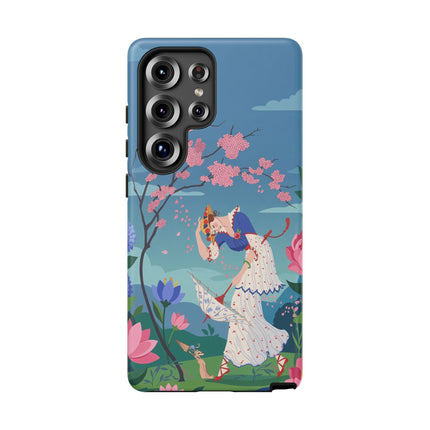 🌸☂️ The Lady Of The Falling Blossoms Phone Case – Art Deco Garden Whimsy