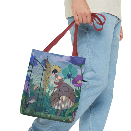 🦚🌸 The Lady Of The Peacock Garden Tote Bag – Art Deco Floral Fantasy