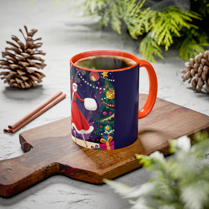 🎄❄️ The Christmas Snowball Dance Colorful Mug – Whimsical Holiday Fashion Fantasy