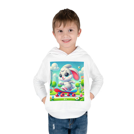 Skateboard Bunny Adventure Toddler Pullover Fleece Hoodie