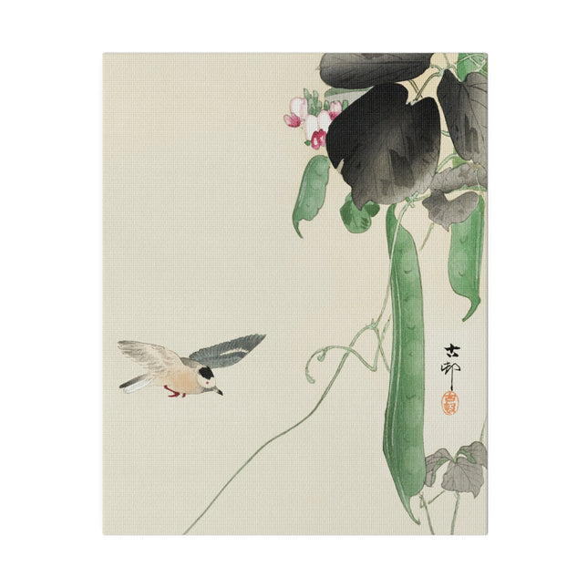 Bird at Flowering Bean Plant by Ohara Koson – Art of Nature