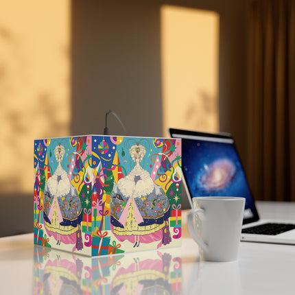 🎀✨ The Christmas Court Of Joy Light Cube Lamp – Art Deco Holiday Fantasy