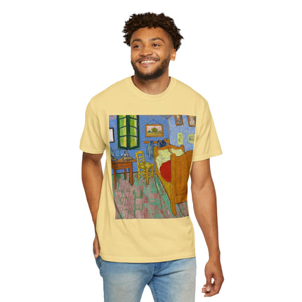 The Bedroom by Vincent van Gogh Unisex Garment-Dyed T-shirt