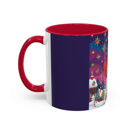 🎁✨ The Lady Of The Christmas Hatbox Colorful Mug – Art Deco Holiday Fantasy