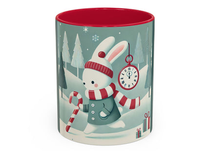 Candy Cane Timekeeper Bunny Colorful Mugs (11oz, 15oz)