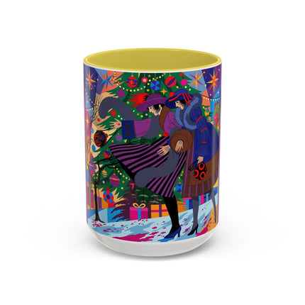 🎄✨ Christmas Among The Twinkling Trees Colorful Mug – Art Deco Holiday Fantasy