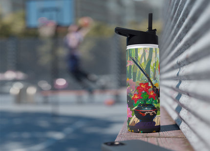 Cyberpunk Rooster Stainless Steel Water Bottle