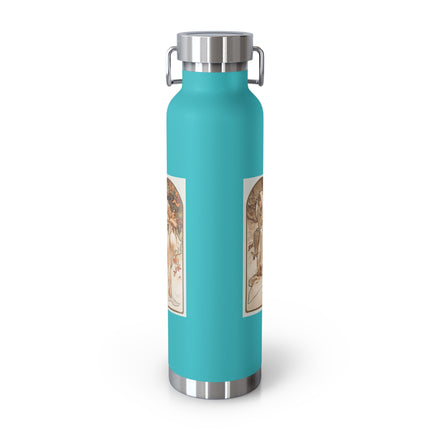 The Seasons by Alphonse Maria Mucha Copper Vacuum Insulated Bottle, 22oz