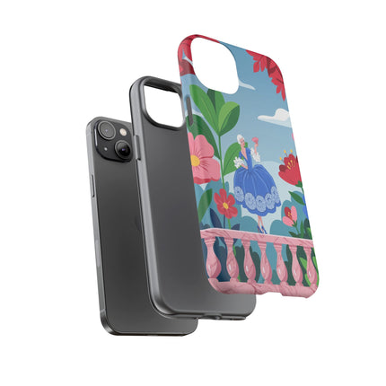 🌺🪭 The Lady Of The Grand Flower Terrace Phone Case – Art Deco Garden Elegance