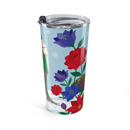 🪷❄️ The Lady Of The Winter Lotus Ceremony Tumbler – Art Deco Garden Elegance