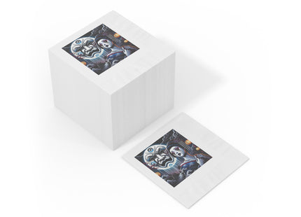 Geisha’s Black Ink Tears White Coined Napkins