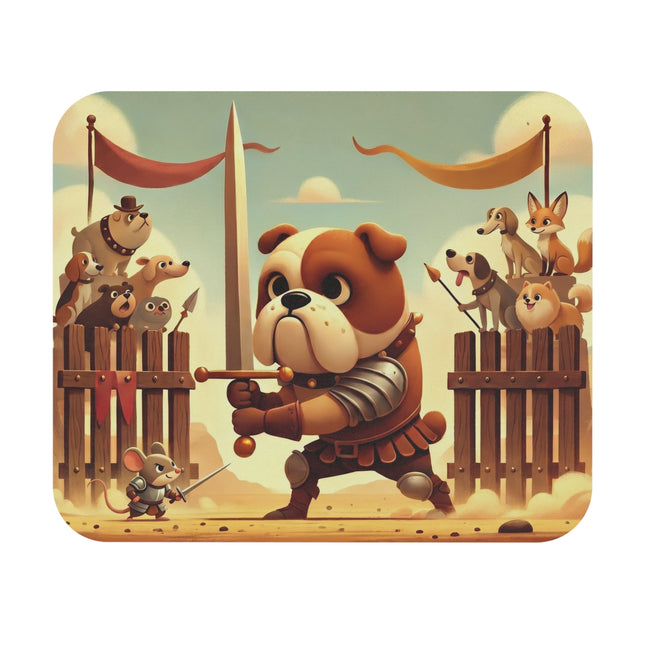The Bulldog Duel Mouse Pad – Bravery, Charm & Whimsical Valor
