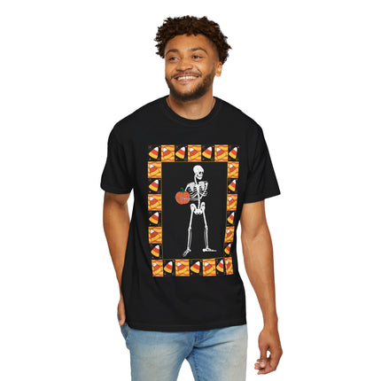 Candy Corn Skeleton Unisex Garment-Dyed T-shirt