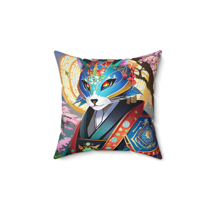 Cyberpunk Samurai Spun Polyester Square Pillow
