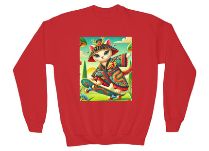 Dragon Dance on Wheels Youth Crewneck Sweatshirt