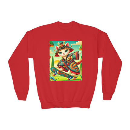 Dragon Dance on Wheels Youth Crewneck Sweatshirt – Energy, Style & Fearless Creativity