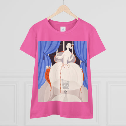 🦢💎 The Ivory Midnight Muse Cotton Tee – Art Deco Fashion Elegance
