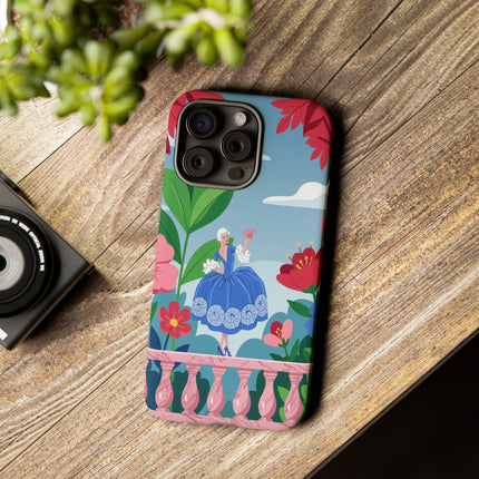 🌺🪭 The Lady Of The Grand Flower Terrace Phone Case – Art Deco Garden Elegance