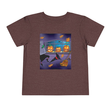 Whimsical Halloween Mischief Toddler Short Sleeve Tee