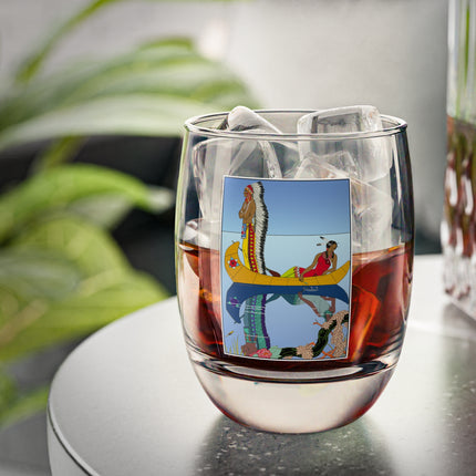 Le long du Missouri (Indian couple on the Missouri River) by George Barbier Whiskey Glass