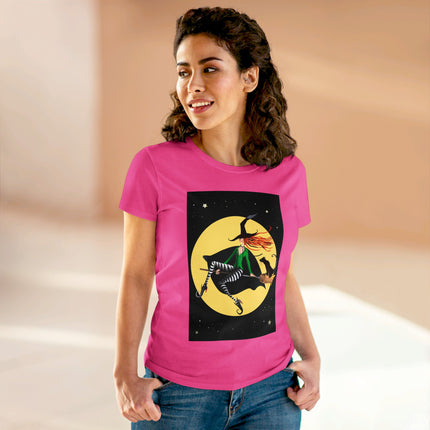 A Witch’s Moonlit Flight Women's Midweight Cotton Tee