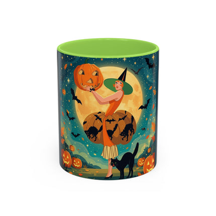 🦇🎃 The Witch Of Batwing Pumpkin Hollow Colorful Mug – Moonlit Halloween Charm