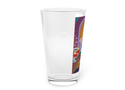 February & Amethyst Zodiac Pint Glass