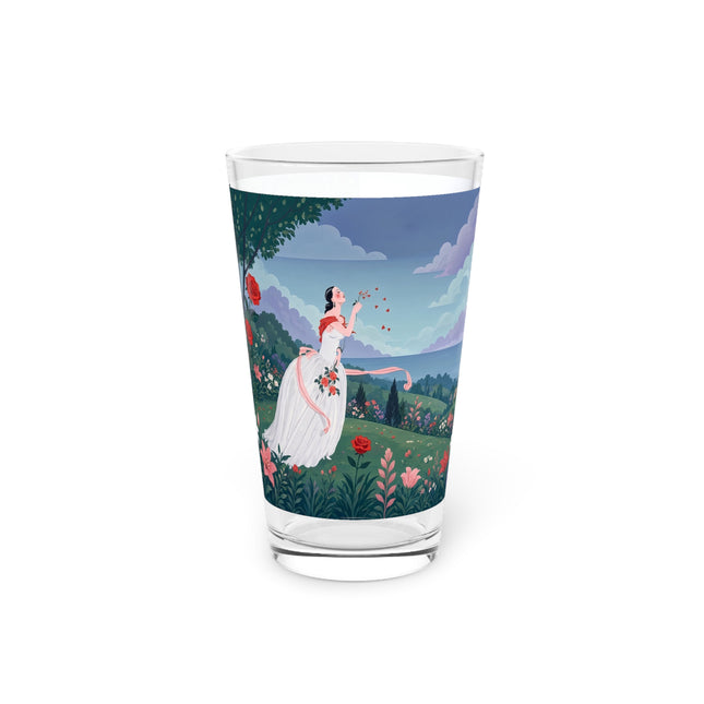 🌹💌 The Garden Of Blown Kisses Pint Glass – Art Deco Floral Romance